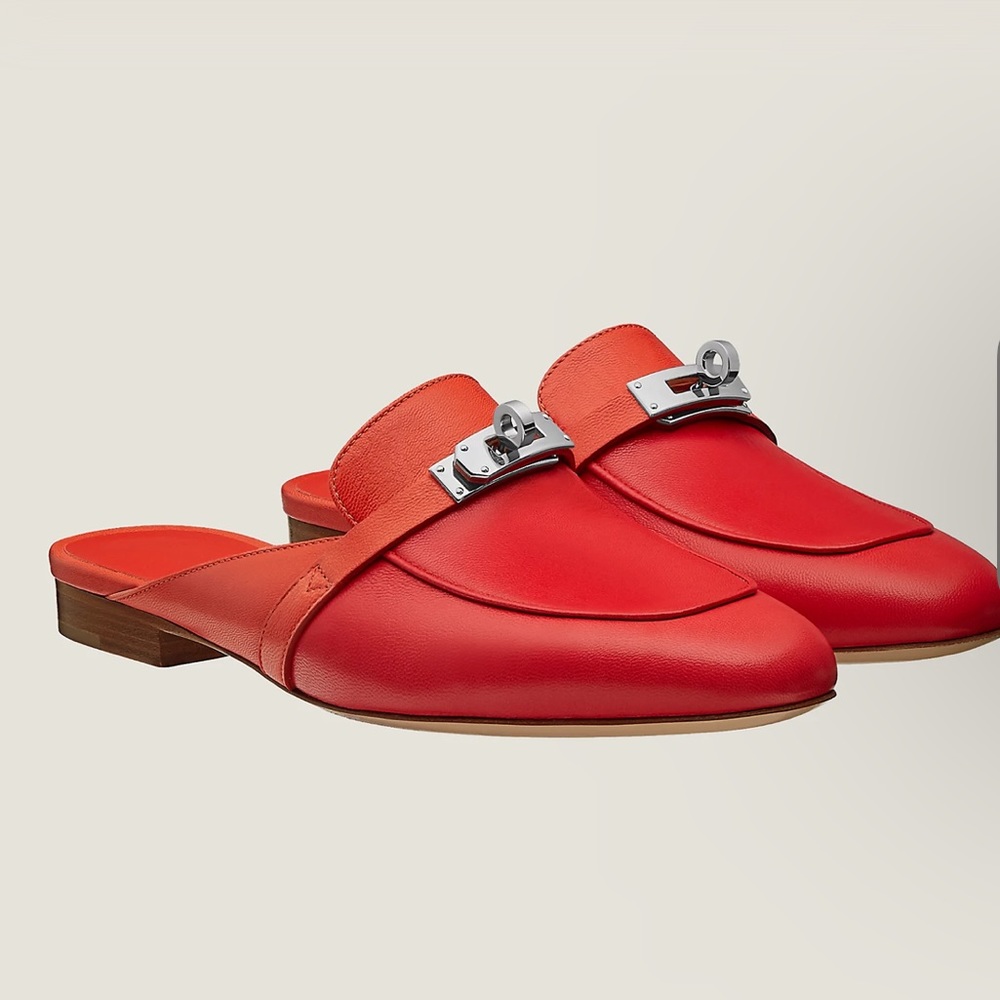 Hermes Oz Mule Rouge Corazon / Rouge Braise size 37.5